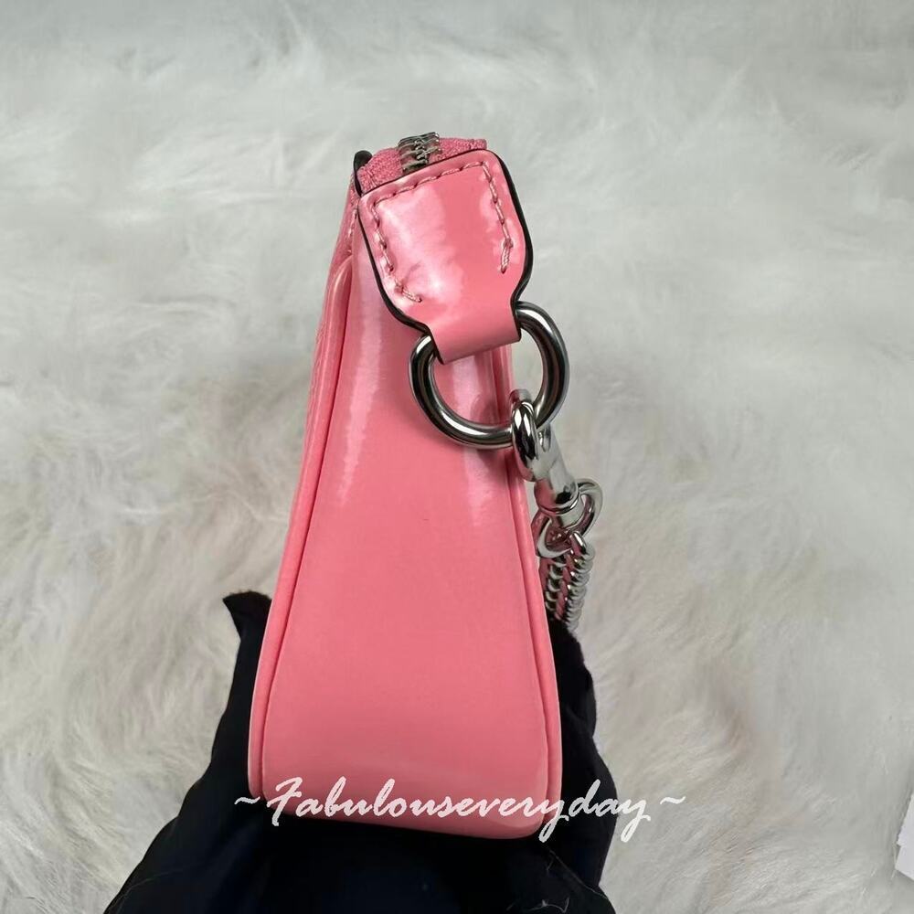 Coach Nolita 19 In Signature Leather With Heart Charm Clutch Wristlet CCZ27 Pink - Picture 4 of 8